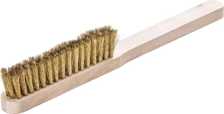 Lessmann Fine brush 225x20mm Brass crimped 0.15mm, 4 rows, wood (1 pcs.)
