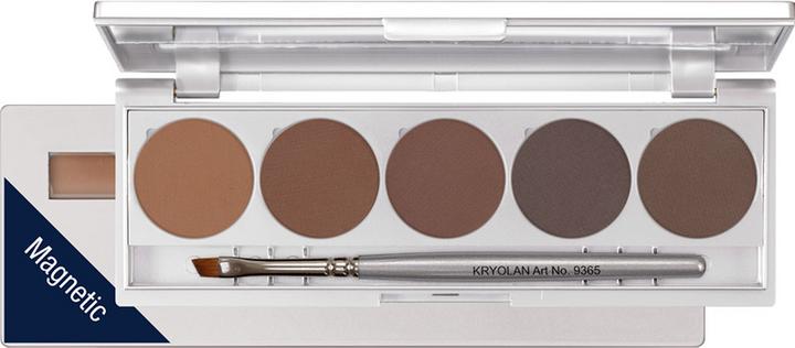 Actual product image Kryolan Eyebrow Powder Palette 5 Colours Brows 2 7.5 gr