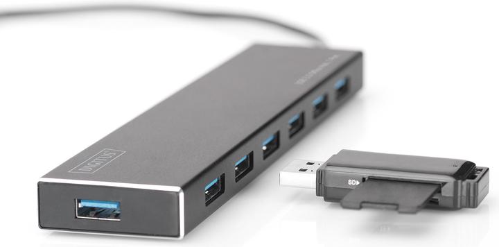 Produktbild Digitus Hub 7-port USB 3.0 SuperSpeed, Power Supply, HQ aluminum (USB-A, 7 Ports)