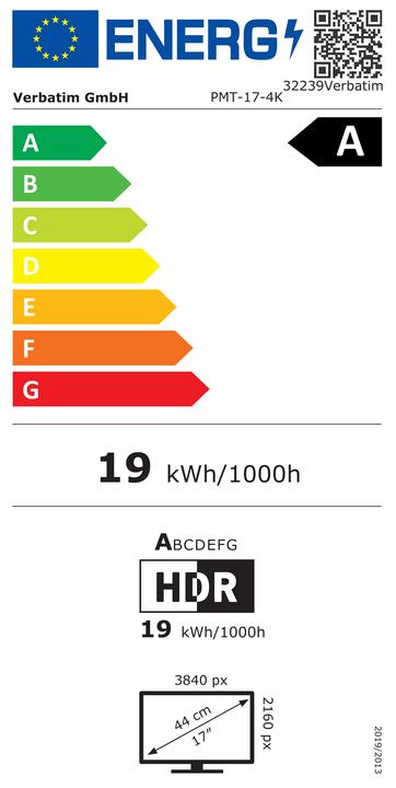 Energie-Label Verbatim PMT-17-4K (3840 x 2160 Pixel, 17.30")
