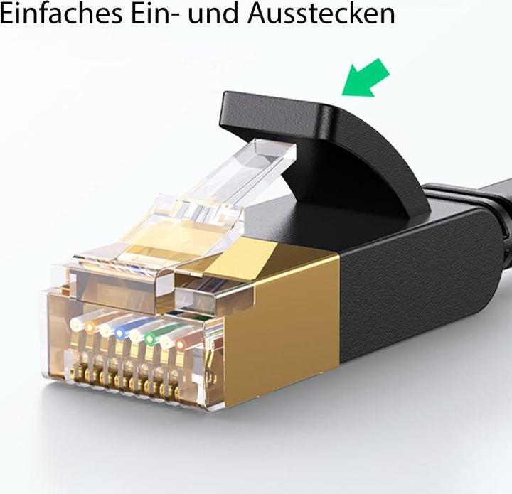 Produktbild Hermex 5m Netzwerkkabel Flachkabel Ethernet LAN Kabel RJ45 Cat. 7 UTP (UTP, CAT7, 5 m)