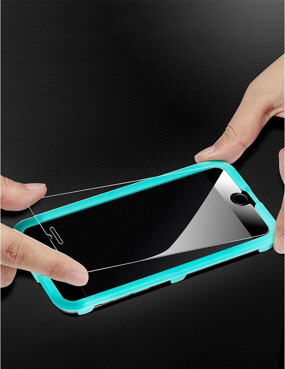 Immagine prodotto Apfelkiste - Panzer Glas Displayschutzfolie mit Montagerahmen (2er Set) (2 Pezzo/i, Apple iPhone SE, Apple iPhone 6s, Apple iPhone 8, Apple iPhone 7)