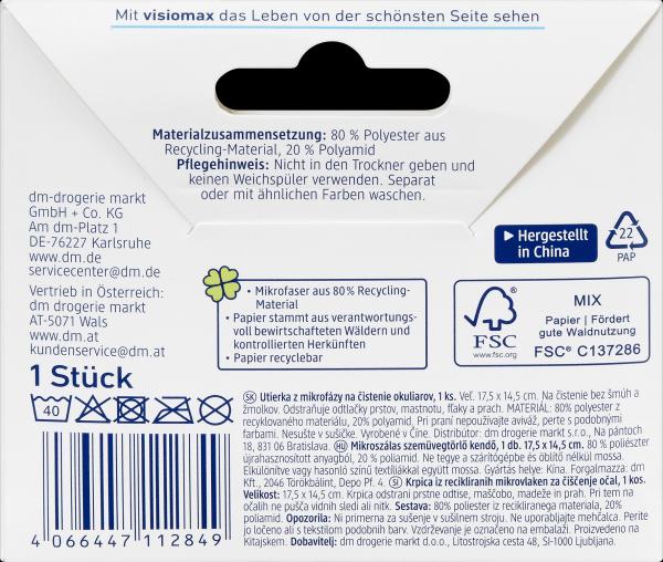 Etichetta energetica dm Visiomax Riciclaggio
