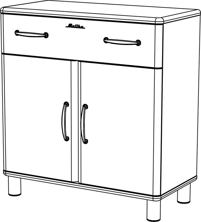 Produktbild tenzo Malibu Schrank Metall/Holzwerkstoff 86x41x92 cm (86 x 41 x 92 cm)