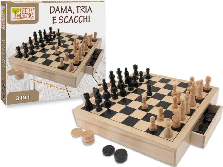 Produktbild Teorema Aus Holz - Dreier-Schachfiguren Aus Holz Mit Zu öffnenden Schubladen