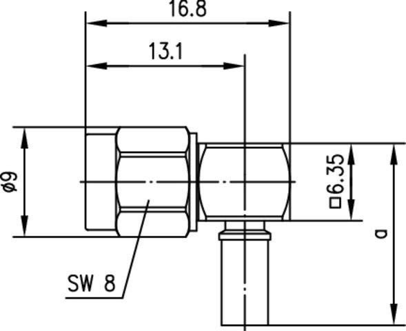 Produktbild Telegärtner SMA-Reverse-Steckverbinder Stecker, gewinkelt 50 Ohm J01150R0031 1 St.