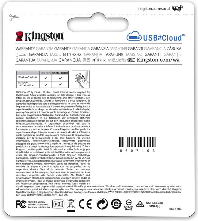 Produktbild Kingston DataTraveler Locker+ G3 (128 GB, USB 3.1, USB-A)