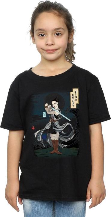 Actual product image Star Wars Girls The Last Jedi Japanese Rey Cotton T-Shirt (116)