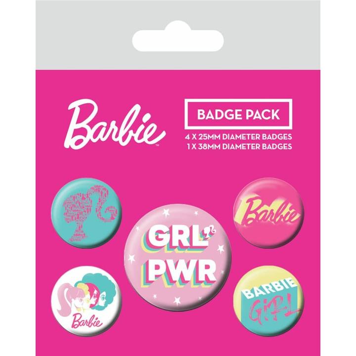 Produktbild Pyramid Barbie pack 5 badges Girl Power