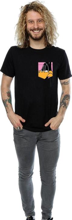 Actual product image Looney Tunes Mens Daffy Duck Face Faux Pocket T-Shirt (S)