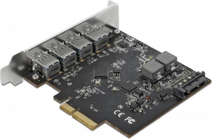 Actual product image Delock PCI Express Card USB 3.1 Gen2 - 1x USB-C + 4x USB-A