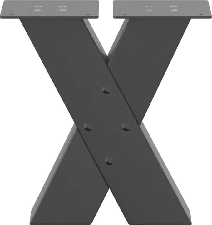 Actual product image VidaXL Coffee table legs X-shape 2 pcs. Anthracite 30x(30-31) cm steel table leg