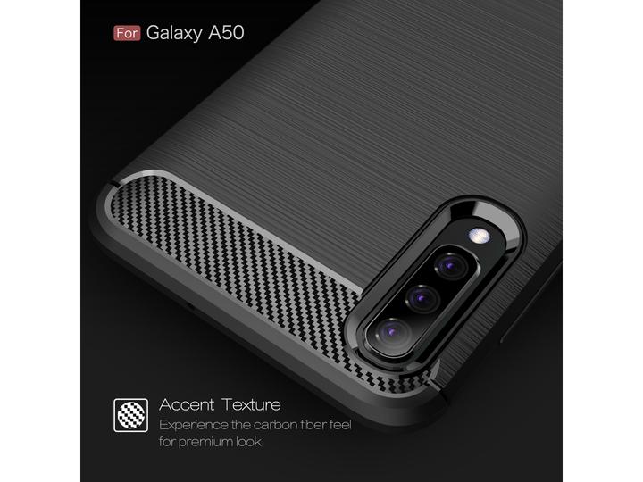 Actual product image Screenguard Samsung Galaxy A50 Cover Carbon Brushed Soft TPU (Samsung Galaxy A50)