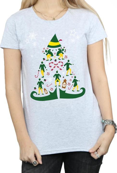 Actual product image Elf Womens/Ladies Christmas Tree Cotton T-Shirt (S)