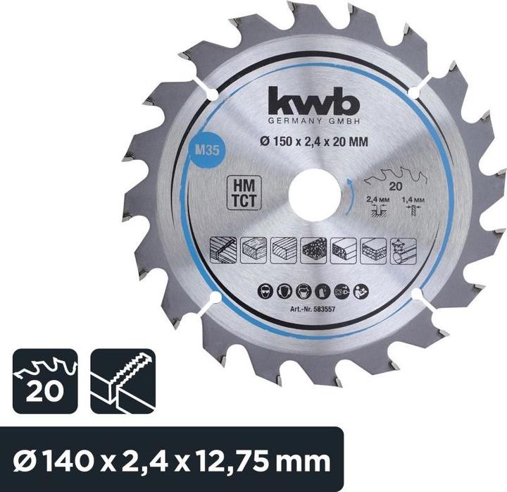 Actual product image kwb Circular saw blade HM Medium Ø 150x20 Z20