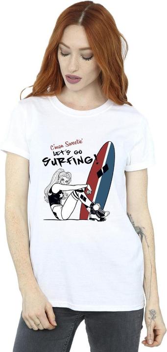 Immagine prodotto Femme/Les femmes Harley Quinn Let's Go Surfing - T-shirt boyfriend en coton (XL)