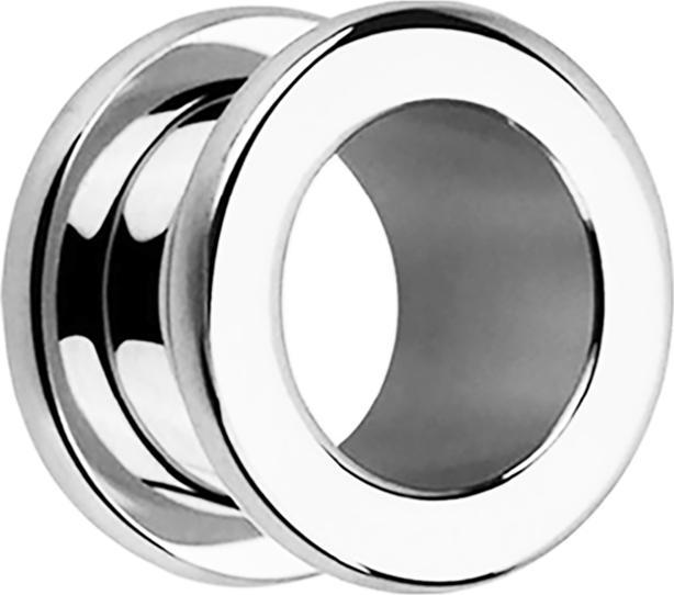Star Piercing Flesh Tunnel silber mit abgerundeten Ecken (Chirurgenstahl 316L)