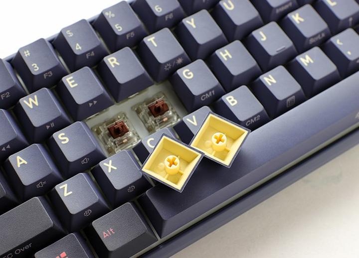 Actual product image Ducky One 3 Cosmic Blue Mini Gaming Keyboard, RGB LED - MX-Red (DE, Cable)