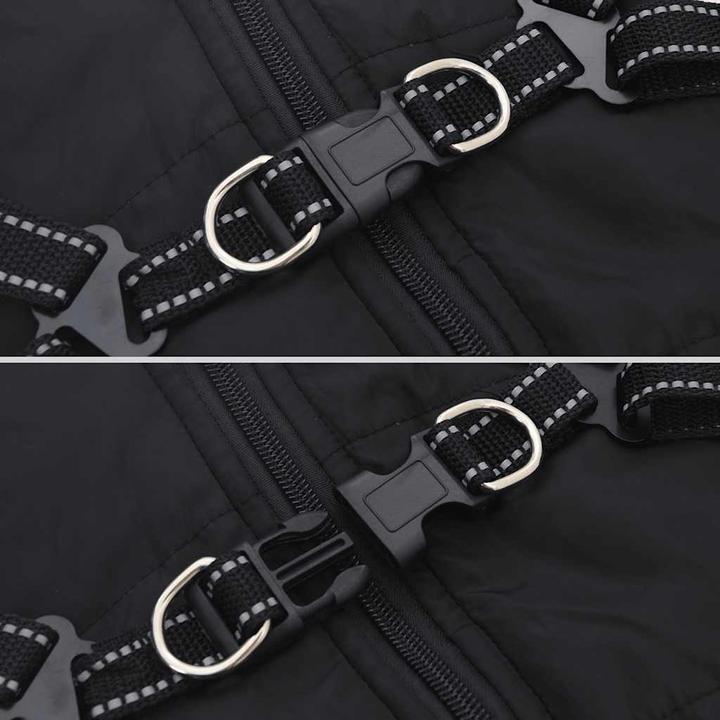 Actual product image VidaXL Dog coat with harness Waterproof Reflective (32, Dog coat)