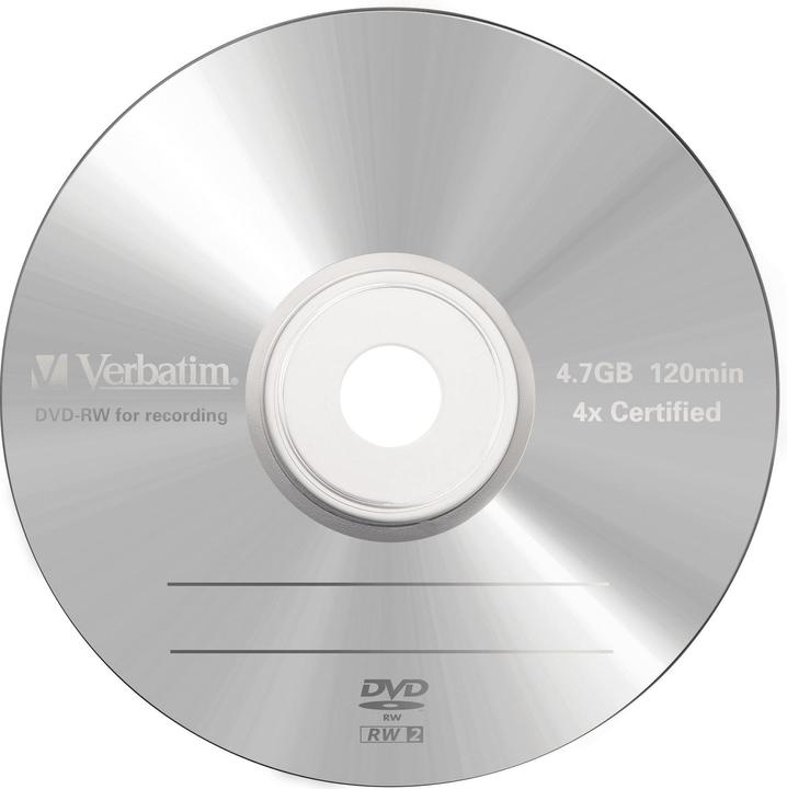 Image du produit Verbatim DVD-RW, 4x, 4,7 Go, paquet de 5 (5 x)