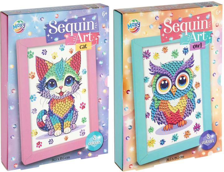 Produktbild Grafix Machen Sie Ihr eigenes Tier-Pailletten-Kunst-Bastelset, 8 Farben