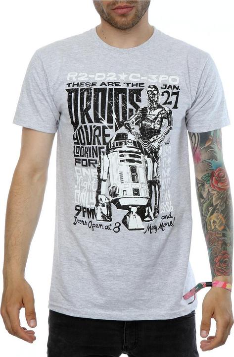 Actual product image Star Wars Mens R2-D2 And C-3PO Rock Poster T-Shirt (S)