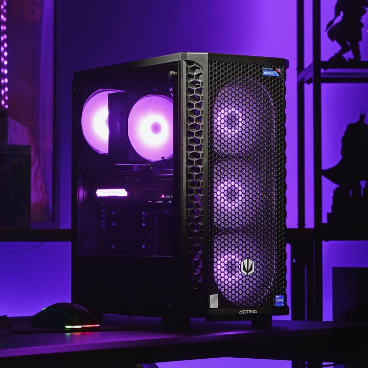 Actual product image Actina 5901443334057 PC Midi Tower AMD Ryzen??? 5 3600 DDR4-SDRAM SSD AMD Radeon RX 6600 Black (AMD Ryzen 5 3600, 16 GB, 1000 GB, Radeon RX 6600)