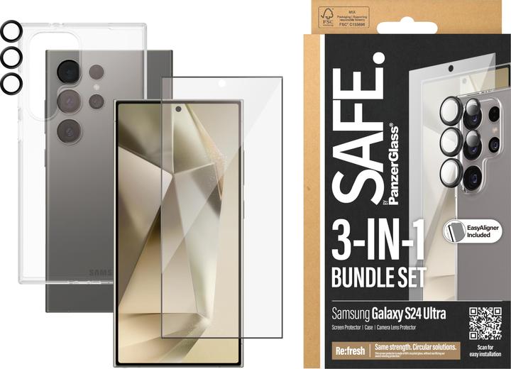 Actual product image Safe Edge to Edge Glass + Case (1 Piece, Samsung Galaxy S24 Ultra)