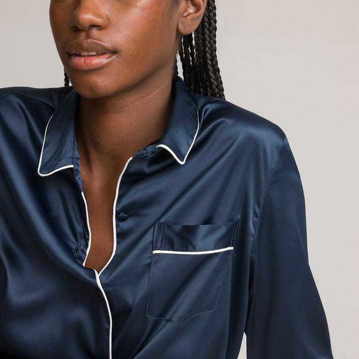 Image du produit La Redoute Collections Chemise de nuit à manches longues en satin (44)