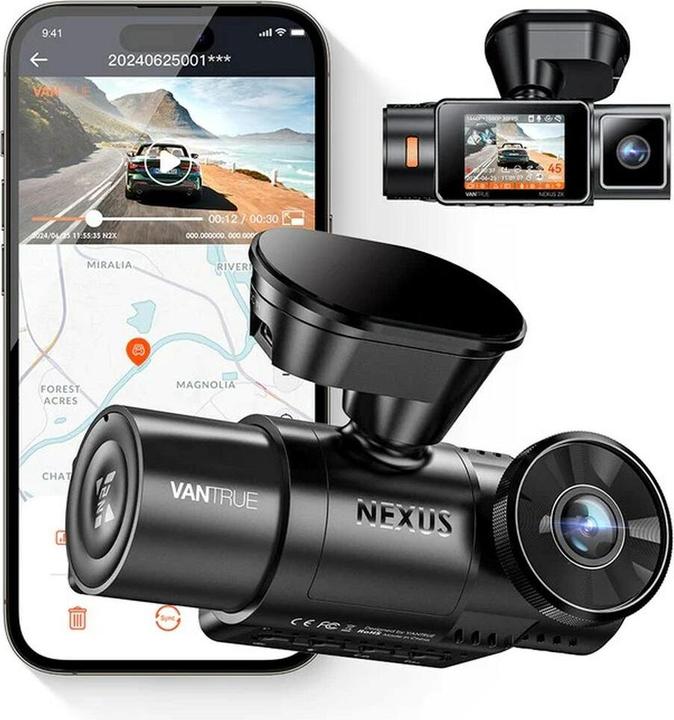 Produktbild Vantrue N2X LTE Videorekorder (Eingebautes Display, WLAN, Nachtsicht, GPS-Empfänger, Beschleunigungssensor, Eingebautes Mikrofon, 2.7K)