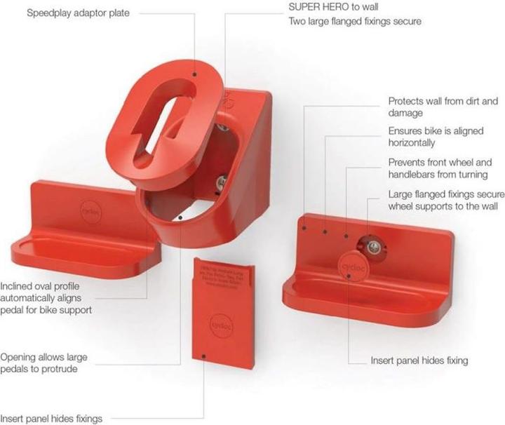 Actual product image Cycloc Super Hero, bike wall mount