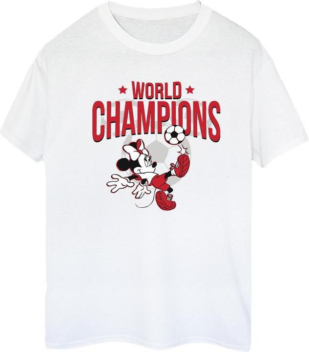 Actual product image Disney Womens/Ladies Minnie Mouse World Champions Cotton Boyfriend T-Shirt (M)