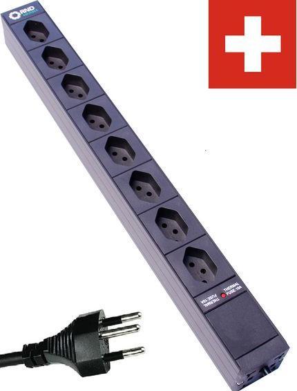 Immagine prodotto RND Electronics Ciabatta elettrica 8x presa svizzera tipo J (T13) - spina svizzera tipo J (T12) Nero 3m (8 x, Tipo 13, 3 m)