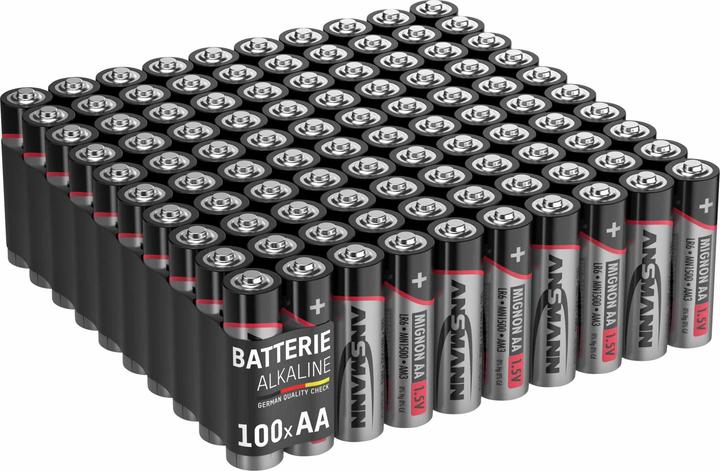 Ansmann Pile alcaline Mignon AA LR6, boîte de 100 (100 pcs, AA, 2700 mAh)
