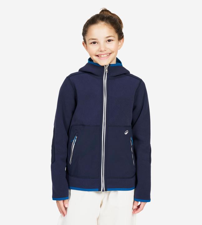 Tribord Fleecejacke Segeln Kinder warm wendbar 500 marineblau/blau