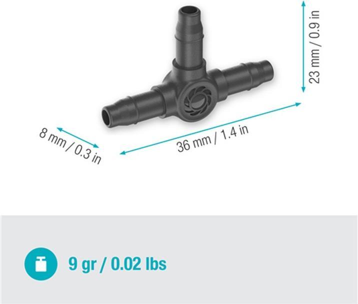 Image du produit Gardena Pièce en T 4,6 mm (Irrigation goutte à goutte Connecteur + dérivation)