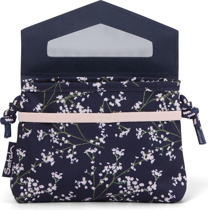 Actual product image Satch Bloomy Breeze clutch, dark blue, pink, white