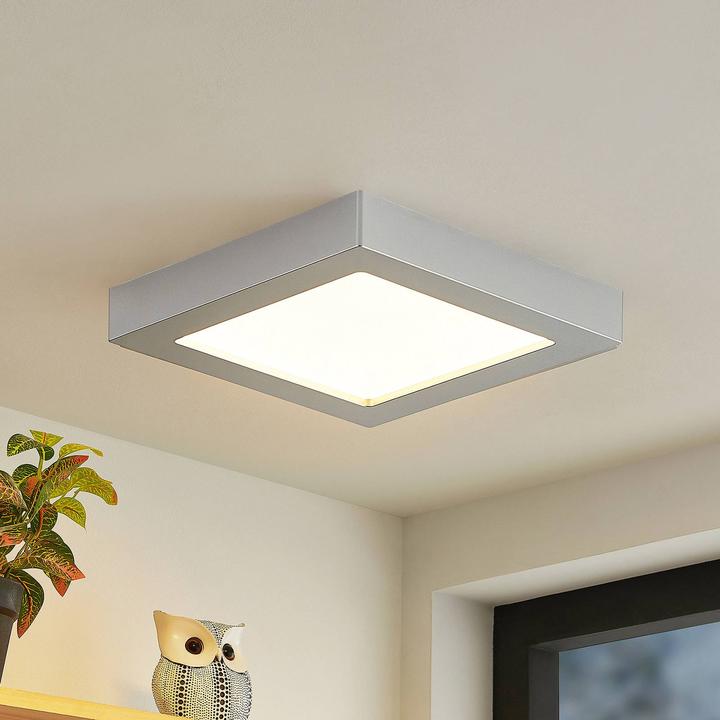 Actual product image Prios Alette LED ceiling light, silver 22.7 cm 24W (1740 lm)