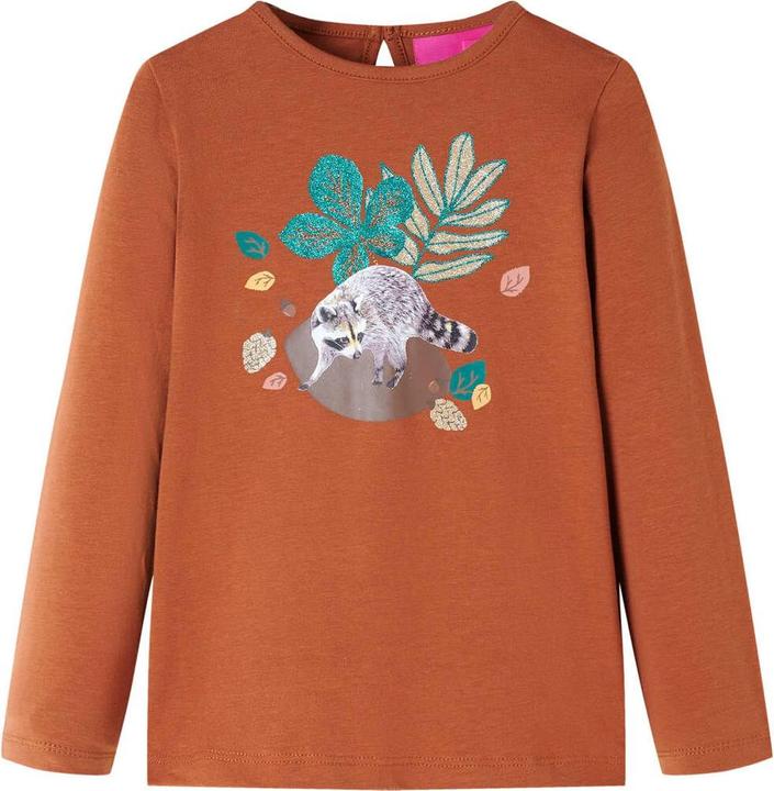 VidaXL Kinder-Langarmshirt Cognac 128,Material: 95 % Baumwolle. 5 (128)