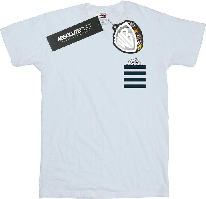 Immagine prodotto Looney Tunes Taz Stripes Faux Pocket Maglietta Uomo (XL)