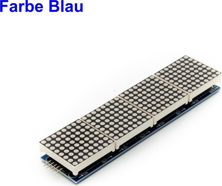Actual product image Purecrea 4 modules with 8x8 LED Dot Matrix 32x8 Blue with MAX7219 for display