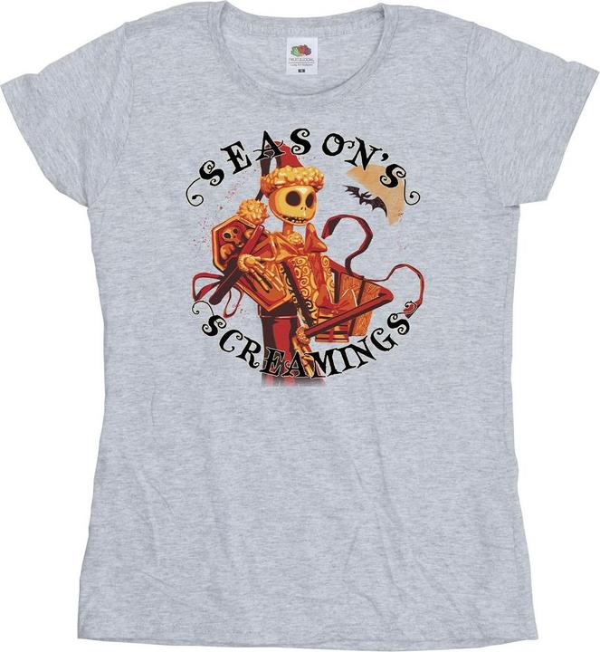 Actual product image Disney Womens/Ladies The Nightmare Before Christmas Seasons Screamings Cotton T-Shirt (XXL)