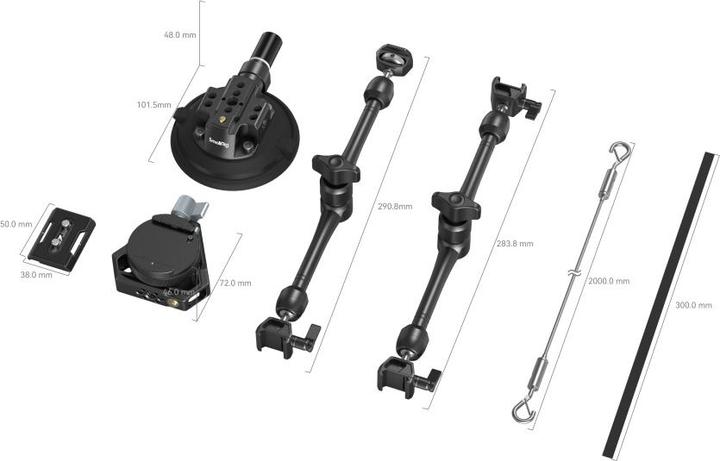 Immagine prodotto SmallRig 3565 Kit di montaggio per telecamera a ventosa a 4 bracci SC 15K (Accessori video vari)