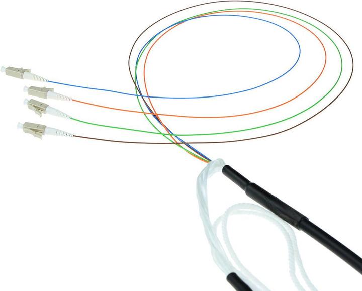Actual product image 200 meter Singlemode 9/125 OS2 indoor/outdoor cable 12 fibres with LC connectors (UTP, CAT7, 200 m)