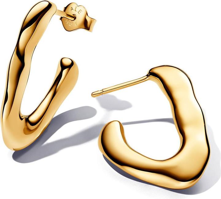 Actual product image Pandora Organic moulded open earrings in V-shape (Gold plated, Metal)