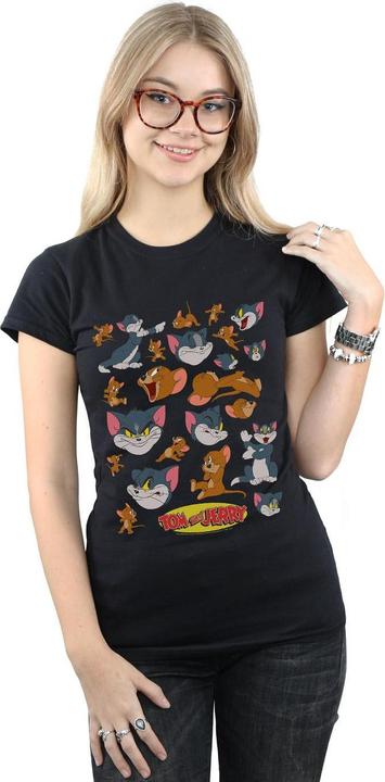 Actual product image Tom & Jerry Womens/Ladies Many Faces Cotton T-Shirt (M)