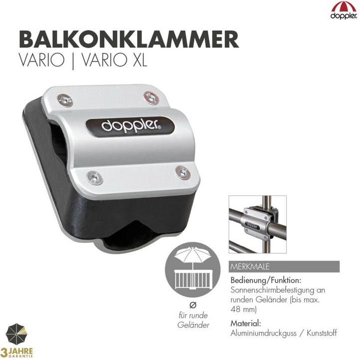 Actual product image Doppler Balcony clamp