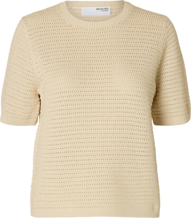 Selected Femme Slfvinna Ss Structure Knit O-Neck Noos (XXL)