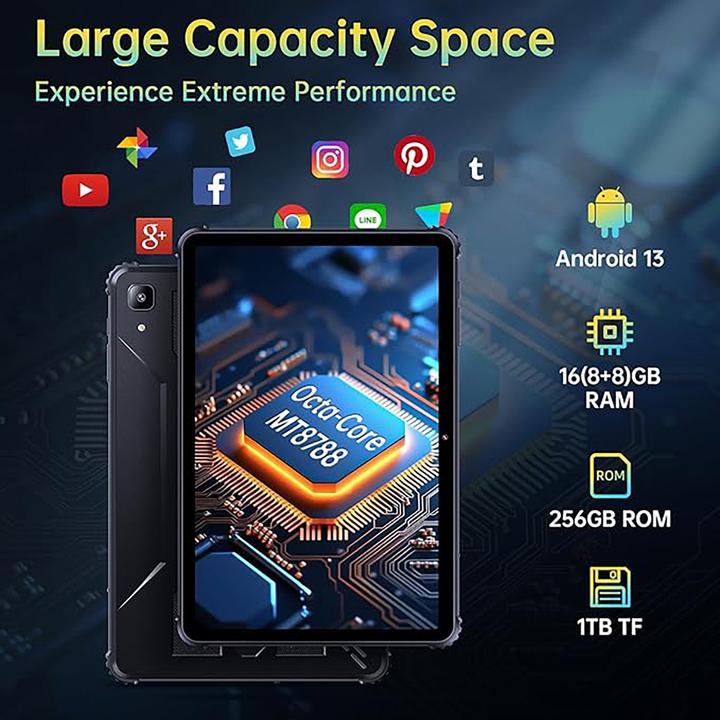 Immagine prodotto Cubot Tab King Kong 10.1" 16GB/256GB LTE Nero UE (4G, 10.10", 256 GB, Nero)