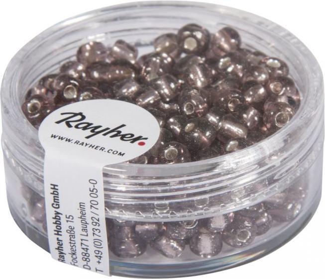 Image du produit Rayher Rocailles, 4 mm ø, avec incrustation d'argent